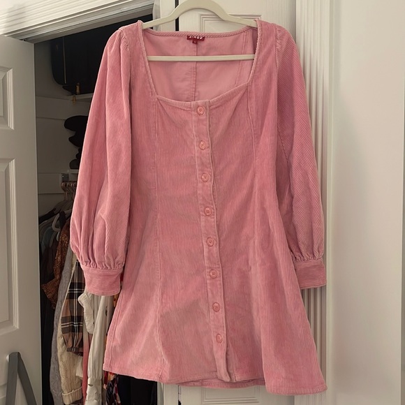 STAUD Pink Corduroy Dress, size small - Picture 3 of 4